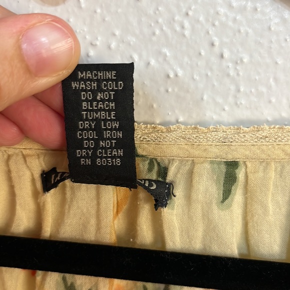 Lucky Brand semi sheer Asian print top size Large 100% cotton - Picture 9 of 9